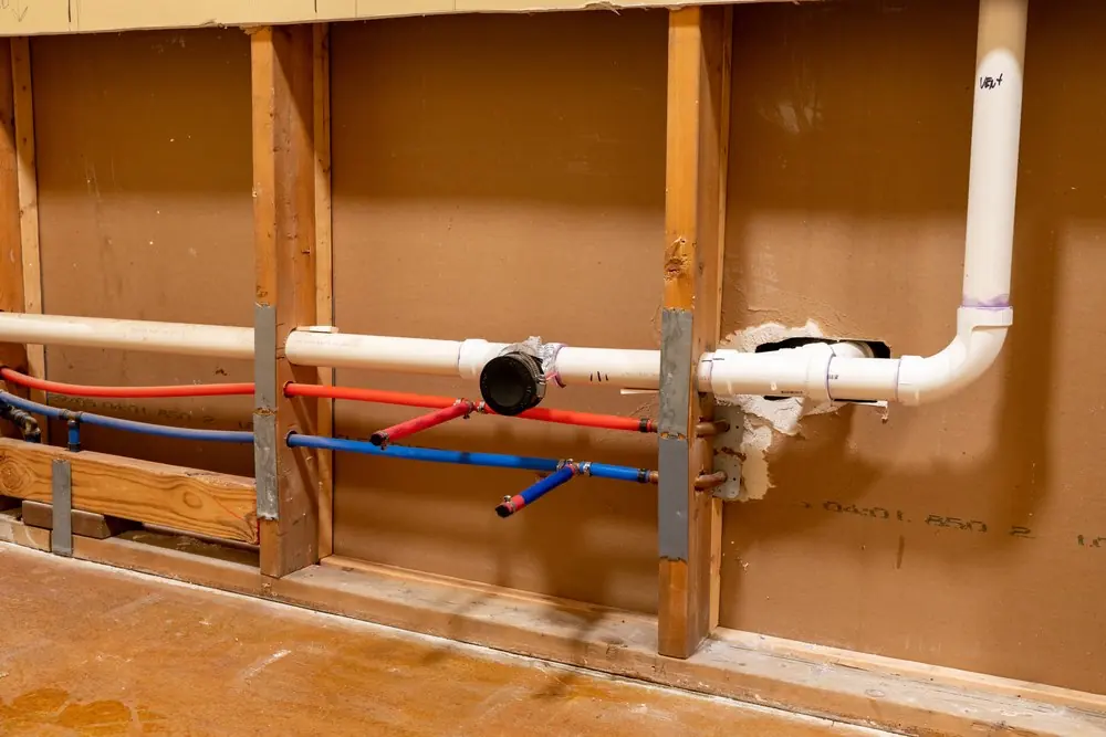 Bathroom remodel plumbing rough-in